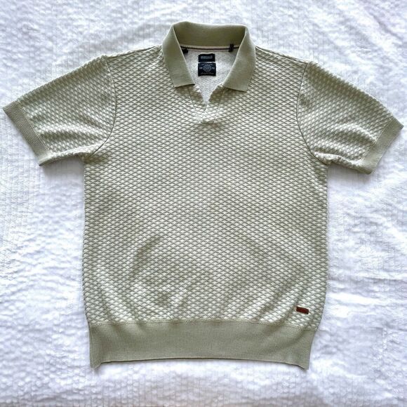 Buffalo David Bitton Willians Notch Collar Shirt Short Sleeve Sweater Mens Large - Picture 2 of 14